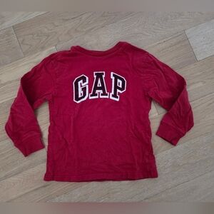 GAP | Red Long-Sleeve Kids Tee with White-Edged Logo